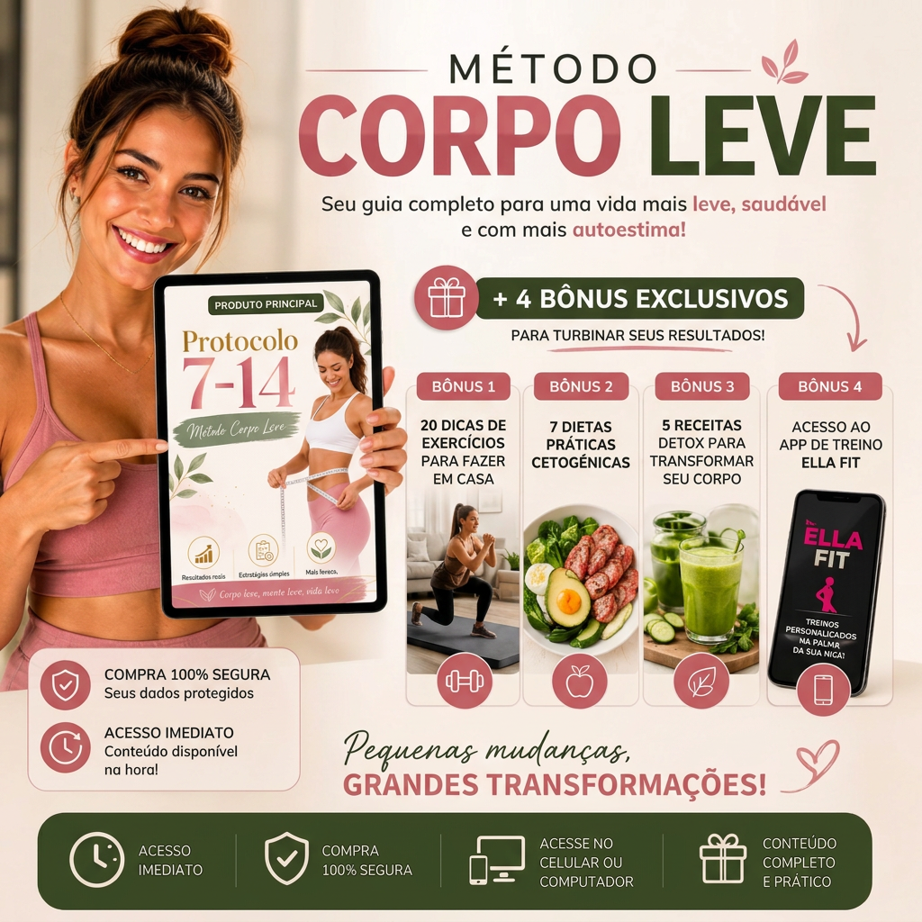 Método Corpo Leve — Protocolo 7-14 + 4 bônus exclusivos