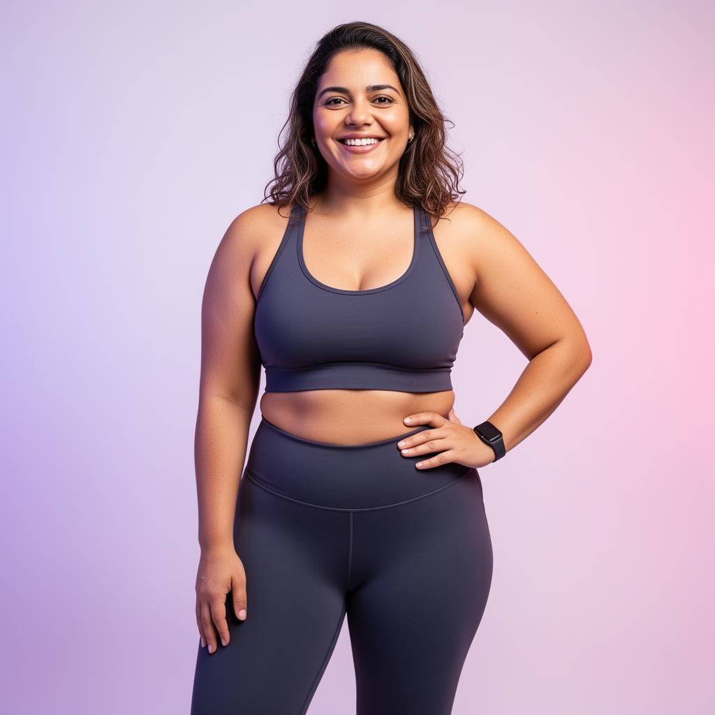 Mulher feliz com transformação corporal
